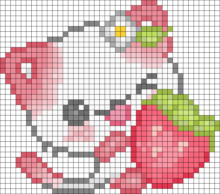 Pixel Art Facile Chat Kawaii Fraise Kawaii Dessin Kawaii K 