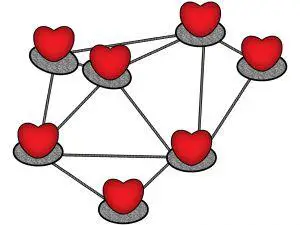 réseau de coeurs